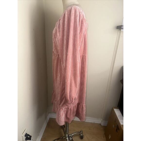NEW Suzanne Betro Dress Dusty Pink Ribbed Stretch Maxi Ruffle Hem Size Large NEW - Picture 8 of 10
